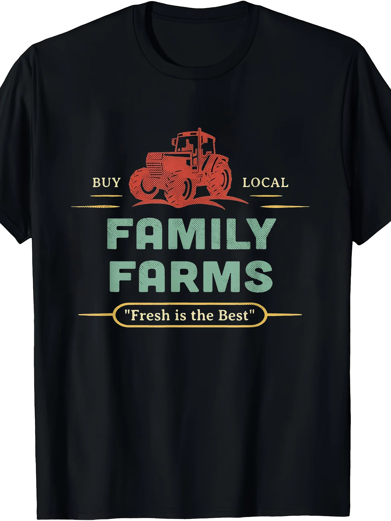 1pc Vintage Tractor Farmer T-Shirt - Short Sleeve Round Neck Casual Tee Suitable for Small-Scale Farming, Tractor Events & Outdo