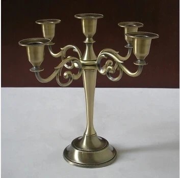 H 27cm3/ 5Lights Classic Bronze Metal Candle Holder  Metal Candlesticks For Table Decoration & Accessories ZT028