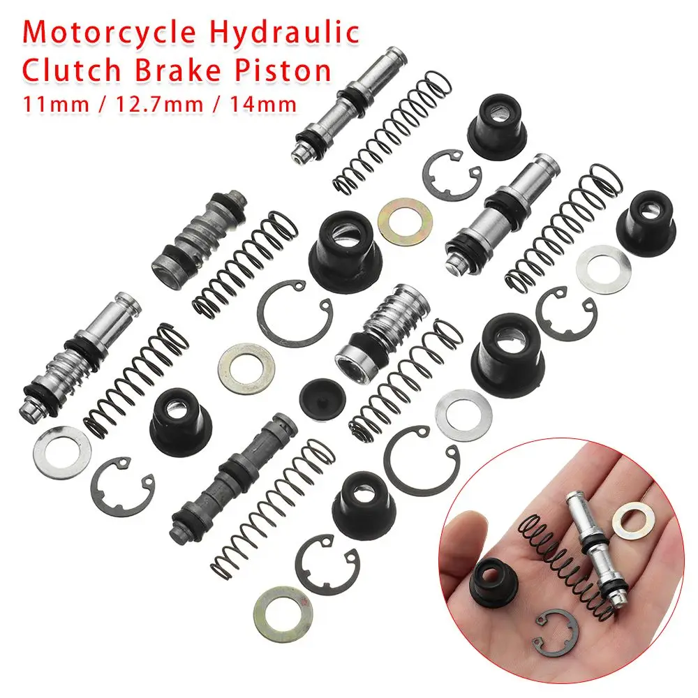 Motorcycle Clutch Brake Pump 11mm 12.7mm 14mm Piston Plunger Repair Kits Set Master Cylinder Piston Rigs Repair Accessories