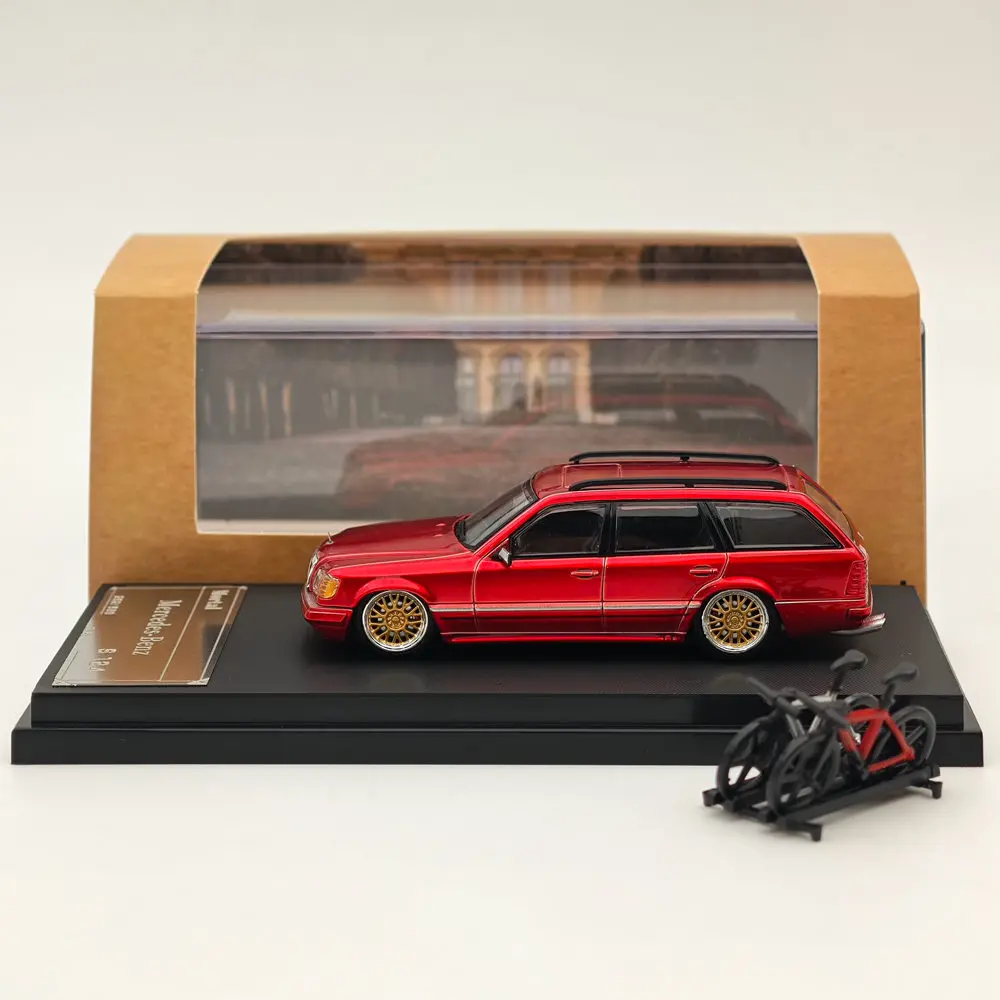 Sterblich 1:64 Maßstab s124 Reise Druckguss Spielzeug Automodelle Sammlung Geschenke Metallic Rot/Silber