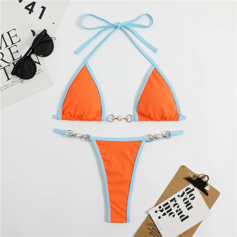 Mini Micro Bikini 2023 Woman Swimwear Thong Bathing Suit Low Waist Swimsuit Female Chain Swimming Suit Brazilian Biquinis Bather