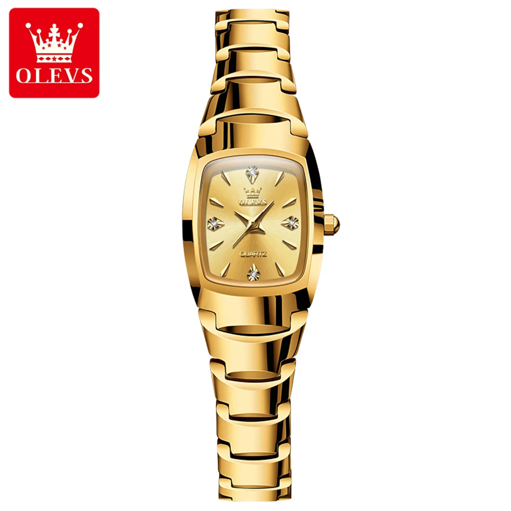 OLEVS Brand Watch Tungsten Steel Wine Barrel Shaped Quartz Watch Waterproof Night Light Women's Watch 7006