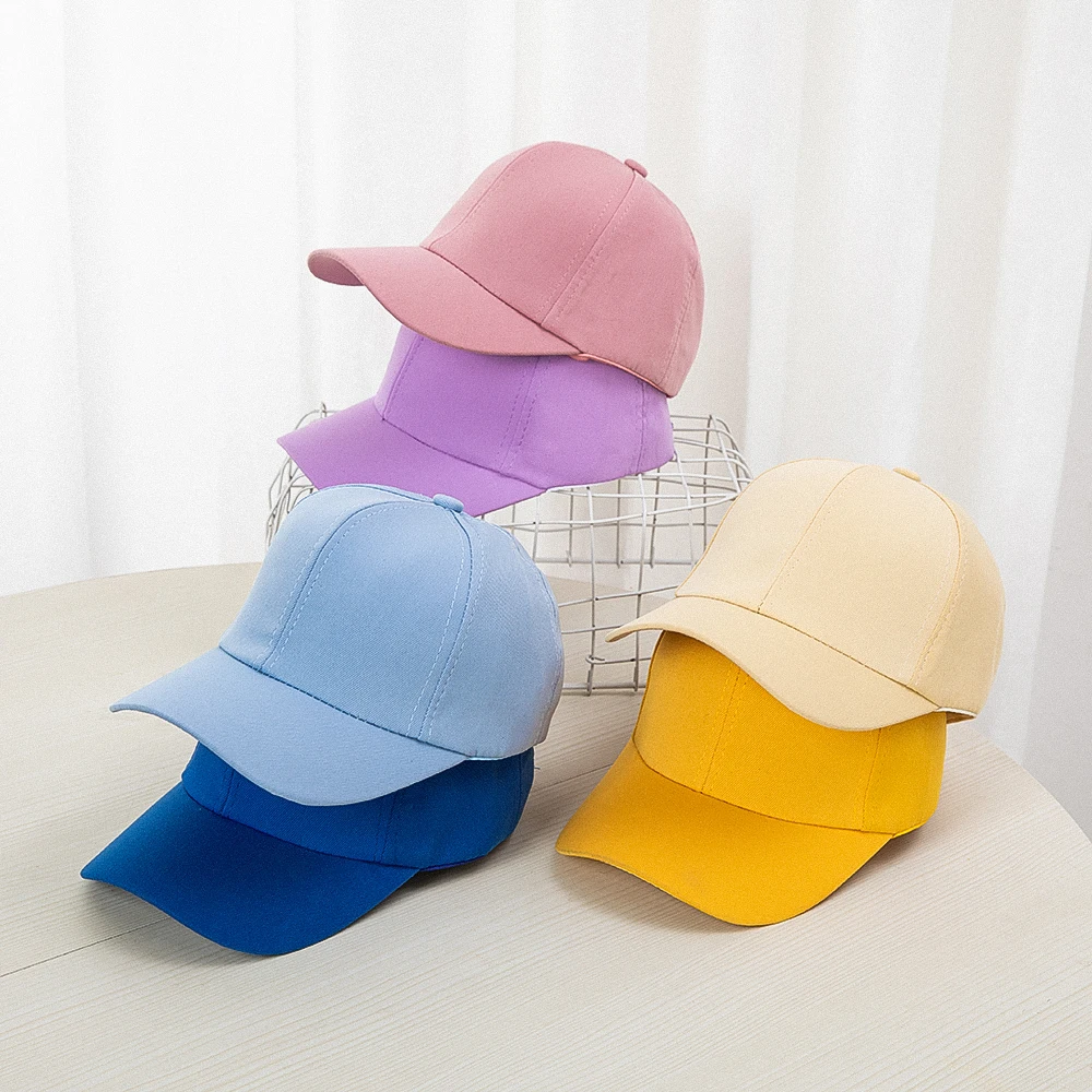 Children\'s Kids Baseball Cap for Girl Boy Spring Summer Baby Sun Hat Classic Solid Color Toddler Peaked Caps