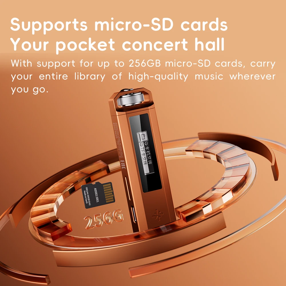 FiiO ECHO NANO Retro Music Player, kieszonkowy odtwarzacz HiFi MP3 z wyświetlaczem OLED, USB DAC, audio bezstratowe — zdjęcie produktu 5