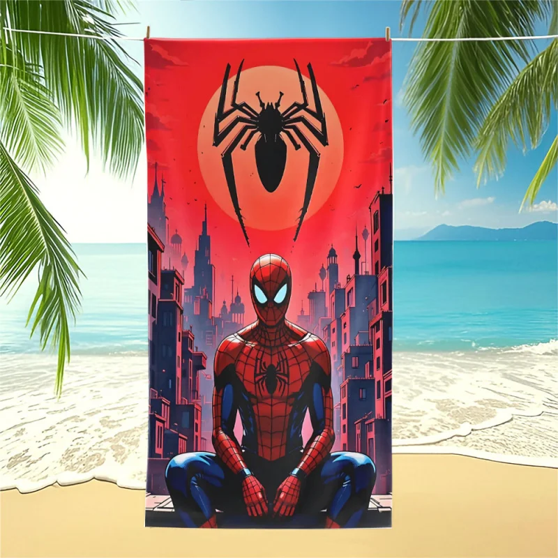 

Пляжное полотенце из микрофибры Marvel Spider Man, супервпитывающее полотенце для бассейна, полотенце-плед для кемпинга, идеальный подарок для подростков и детей