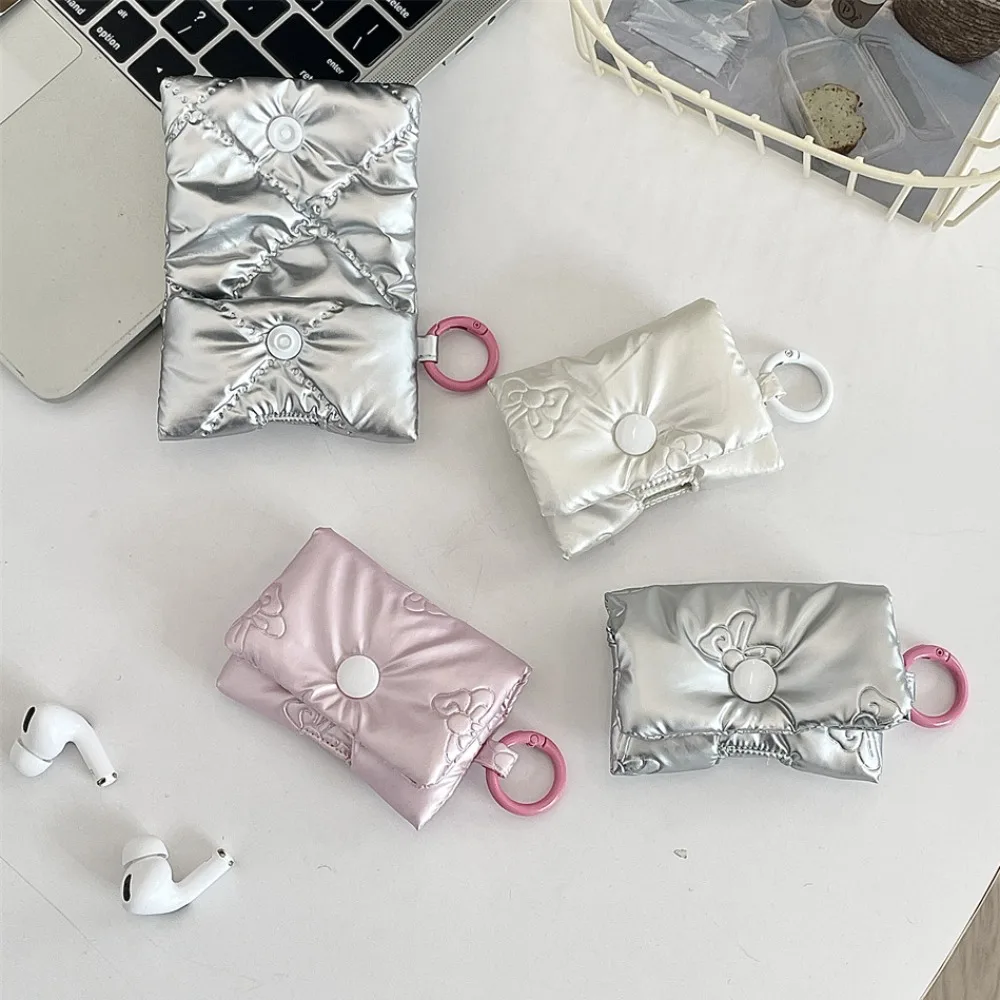 

Balletcore Heart Earphone Bag Soft PU Leather Bow Headphone Storage Bag Korean Style Pink Bluetooth Headset Earphone Case Gifts