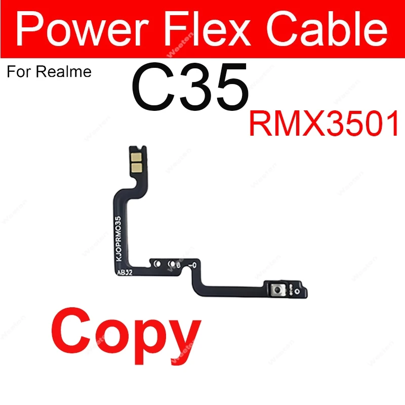 Power Volume Flex Cable For Realme C20 C21 C21Y C25 C25Y 25S C30 C31 C33 C35 C55 Side Key Power Volume On Off Side Button Flex
