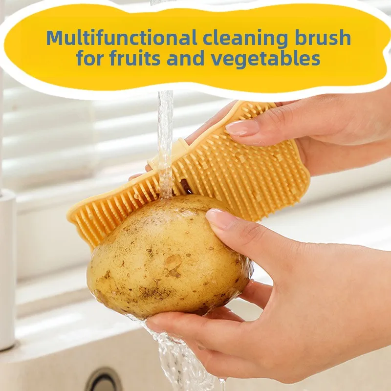 Somenie Multifunctional Cleaning Brush Household Cleaning Brush Scraper Integrated Hanging Fruit and Vegetable Cleaning Brush
