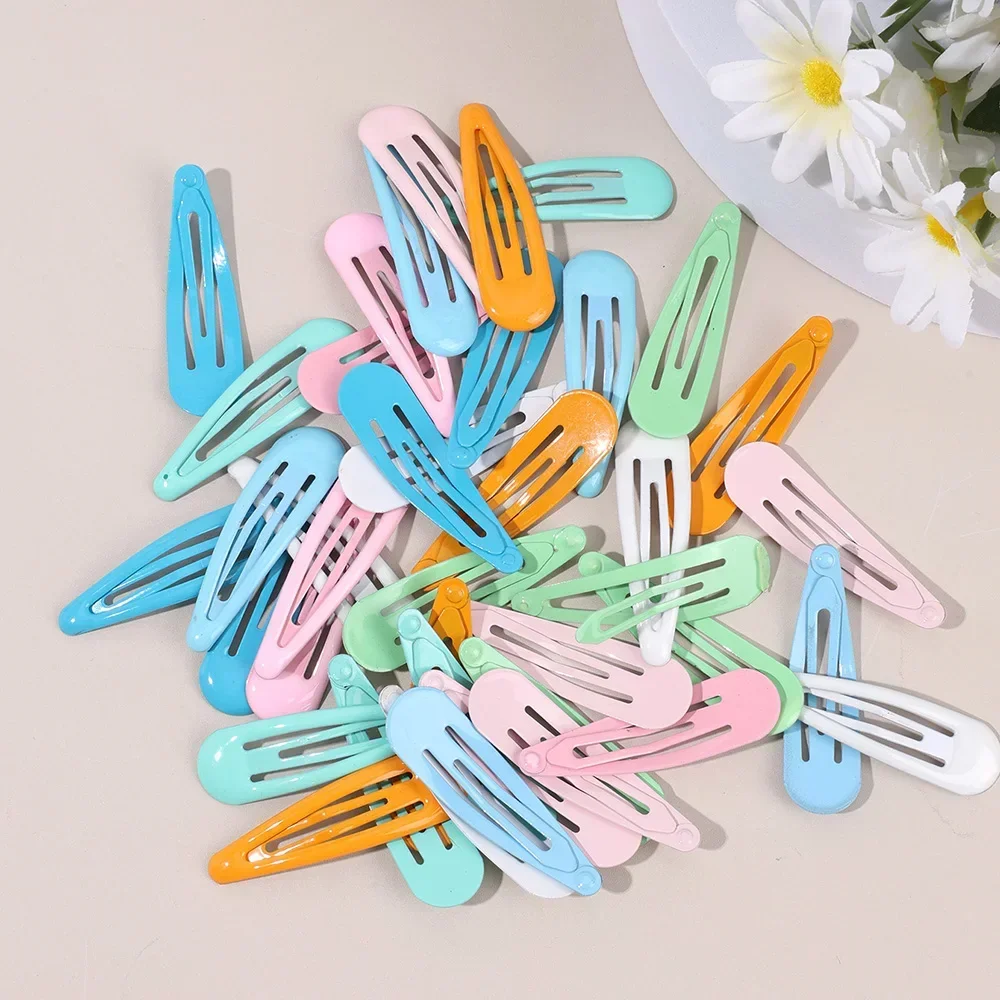 ncmama 10/40PCS Colorful Waterdrop Shape Hairpins Sweet Girls Hair Clips Kids Barrettes Slid Clip Fashion Hair Accessories Gifts