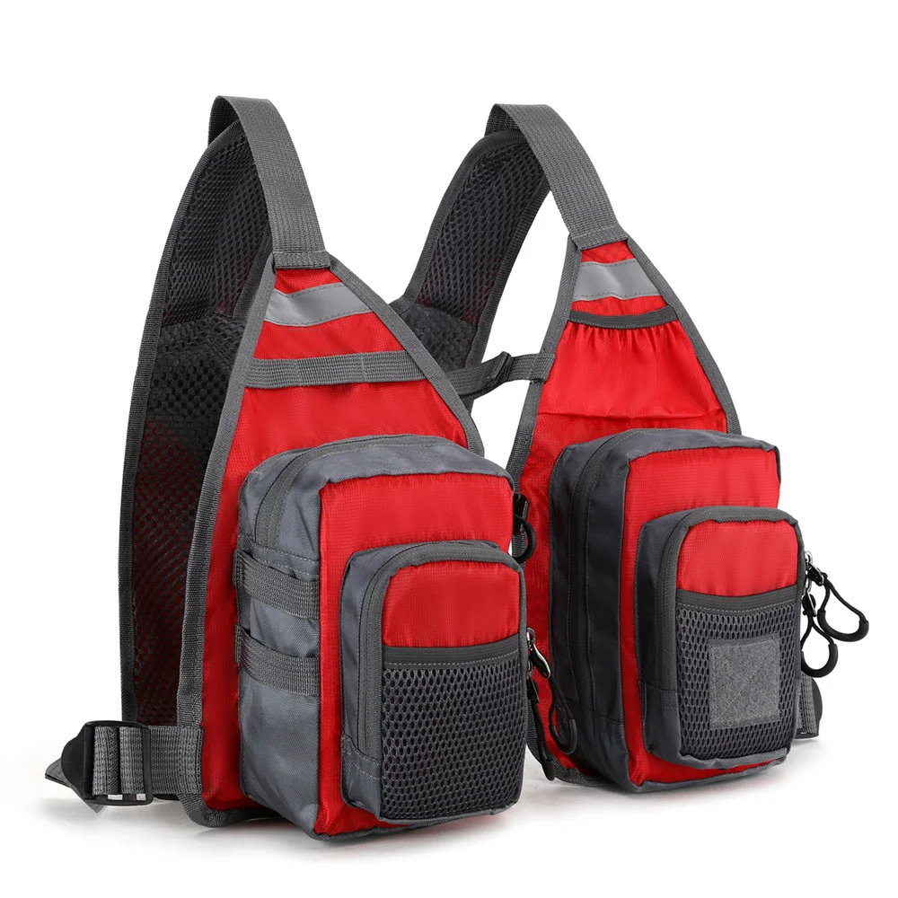 Men'S Fishing Vest Bag Cycling Fishing Vest Bag Multifunctional Chest Bag Ultra Lightweight Fly Fishing Vest for Men Women view 3