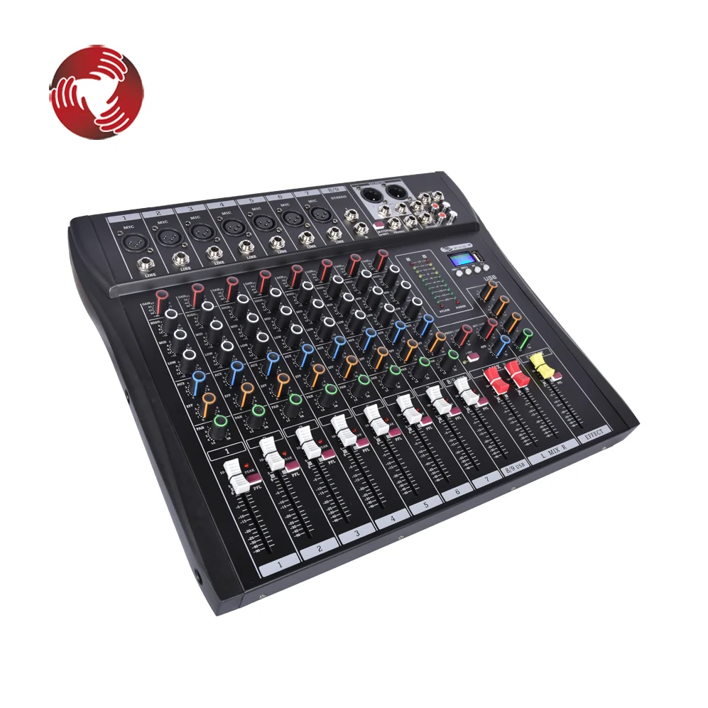 New 8-channel Audio Mixer Console Sound System +48V Phantom Power
