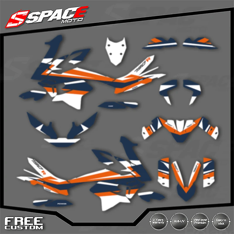 

SPACE Custom Motorcycle Graphics For KTM 2019 2020 2021 2022 ADV790 19-22 ADV790 ADV-R Decal Stickers Kits 005