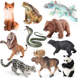Oenux Wild Animals Lizard Crocodile Horse Deer Fox Snake Lion Elephant Action Figure Model Figurines PVC Collection Kids Toy