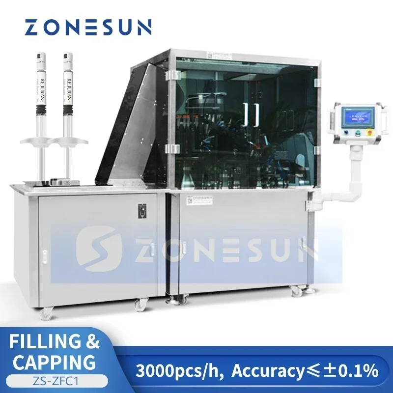 ZONESUN ZS-ZFC1 Riempitrice e sigillatrice automatica per siringhe per produzione ad alta efficienza di siringhe prefillate