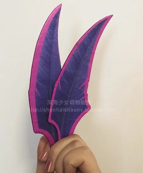 LOL Cosplay Rakan and Xayah Shoes Cosplay Costume Accessories Feather Daggers Wig for Women Men Props Headwear view 3