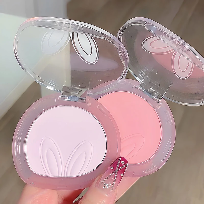 Long ears Monochrome blush white matte cosmetics vitality girl nude makeup natural smudge monochrome blush plate