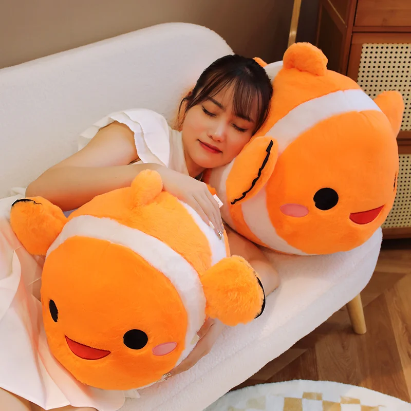 

50/60cm Cartoon Clownfish Plush Toys Cute Plushies Throw Pillow Stuffed Soft Marine Life Fish Dolls for Kids Gifts Home Decor