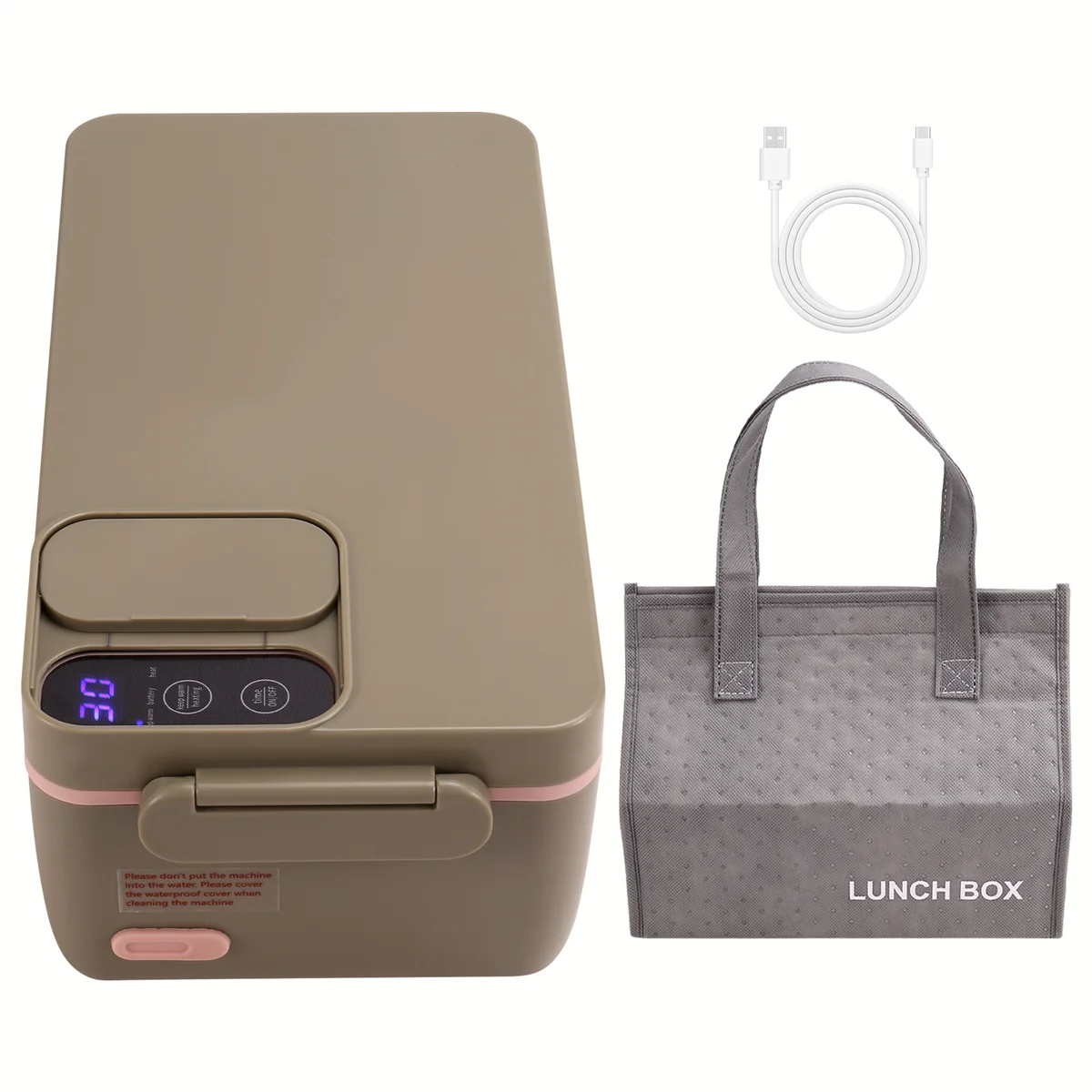 Podgrzewane pudełko na drugie śniadanie Elektryczne pudełko na drugie śniadanie Samonagrzewające pudełko na drugie śniadanie Bezprzewodowy akumulator 304 Stal nierdzewna klasy spożywczej 1L