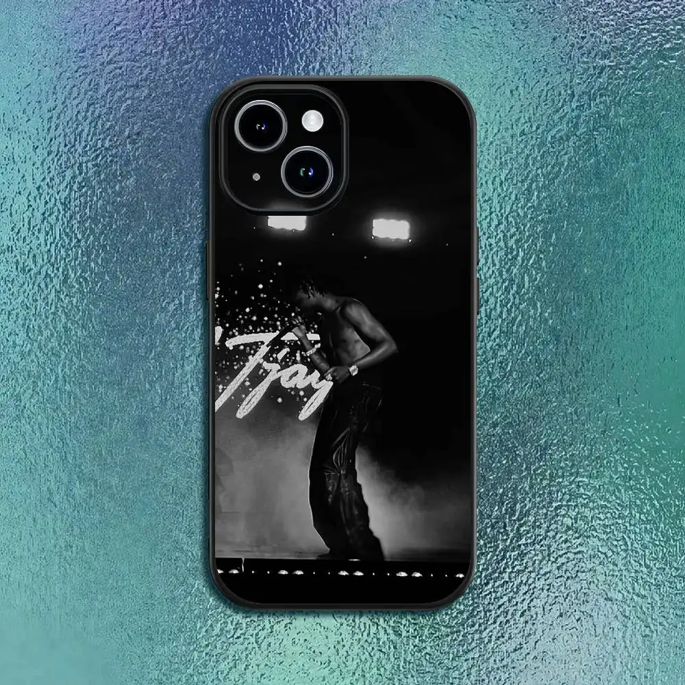 래퍼 L-릴 베이비 아이폰 11 12 13 14 15 16Pro Max Plus용 클래식 블랙 소프트 쉘 폰 케이스