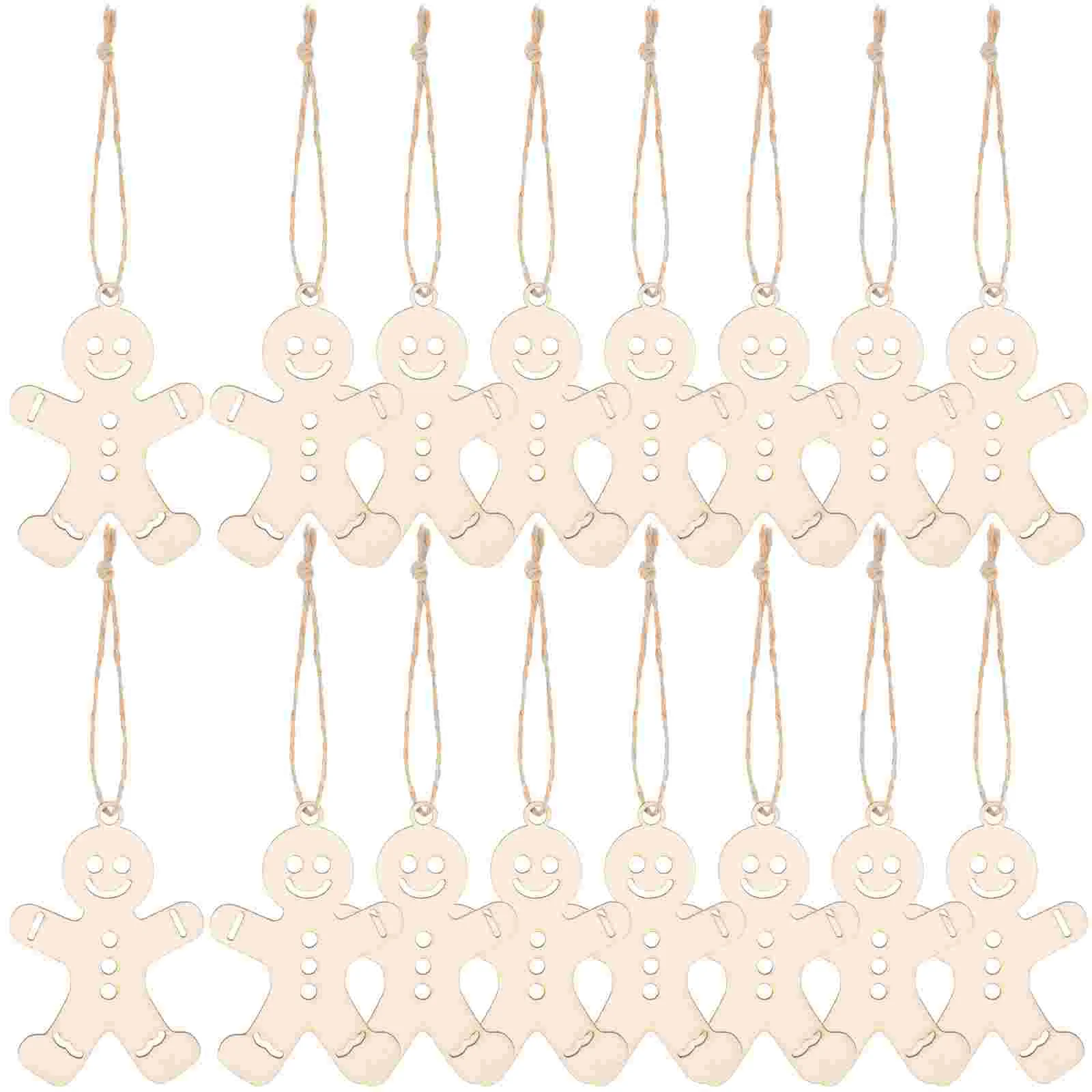 

100 Pcs Wooden Gingerbread Man Decorations Unfinished Cutouts Christmas Hanging naments Craft Smooth Festive Home