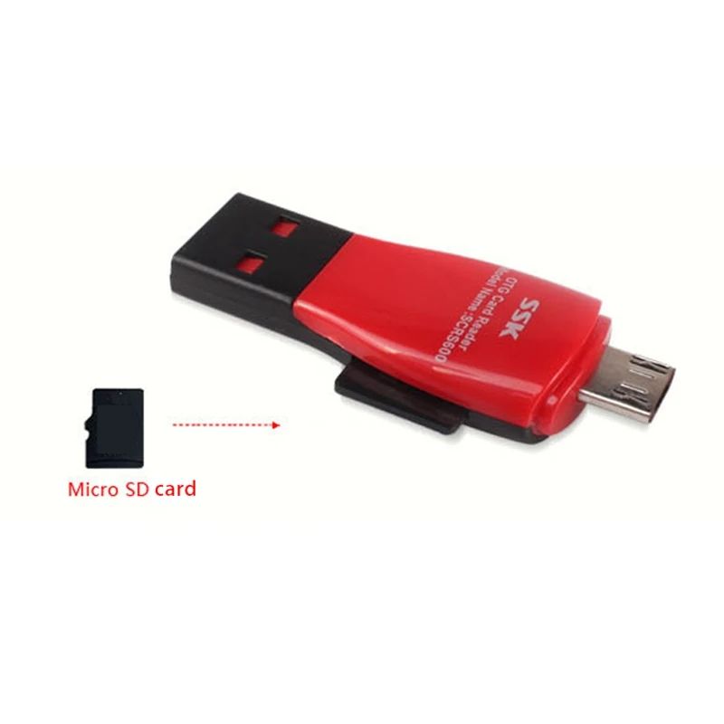 SSK SCRS600 TF OTG Card Reader Mobile Phones and Computers Dual-Use Card Reader Compatible with Android, PC, Tablet Series