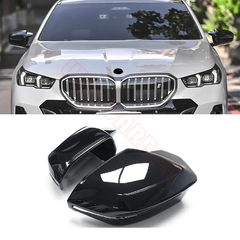 

2PCS ABS Gloss Black Side Mirror Covers Caps For BMW G60 G70 G90 M5 X3 G45 2023+ M Style
