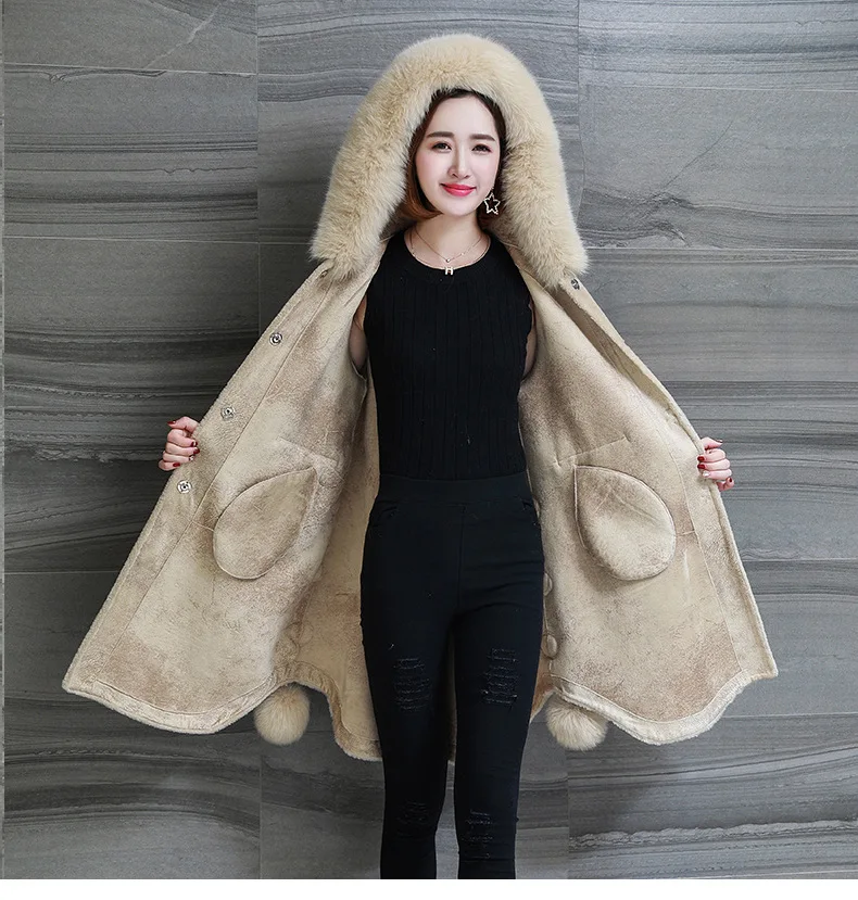 

2024Hot Sale Winter Jacket Sheep Shearing 100% Wool Jacket Women Real Fur Coat Korean Fashion Overcoat Abrigo Mujer Invierno 11