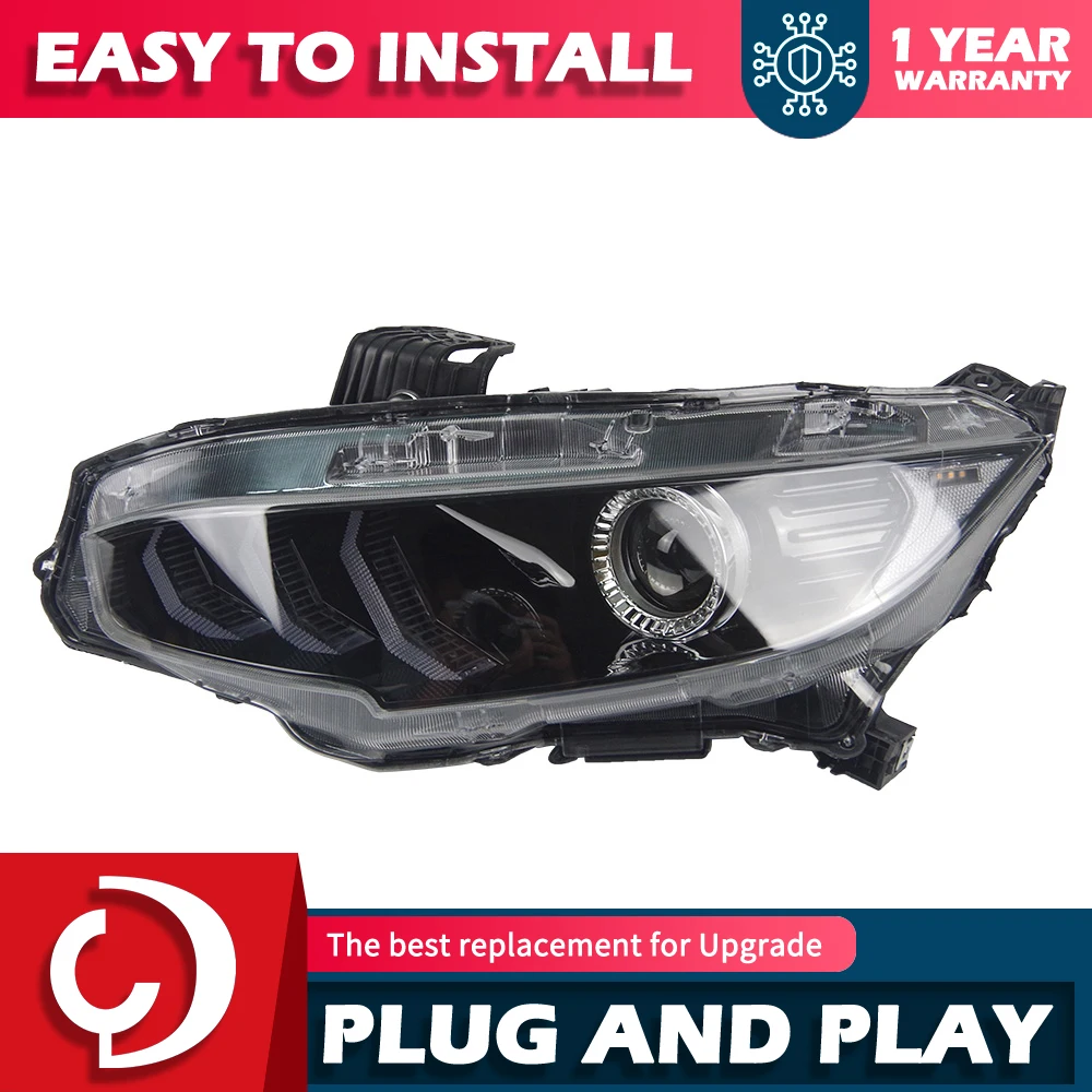 أضواء السيارة أجزاء لهوندا سيفيك X 2016-2021 مصابيح أمامية LED المصباح النهار تشغيل أضواء المزدوج العارض سيارة ضوء الجمعية #5