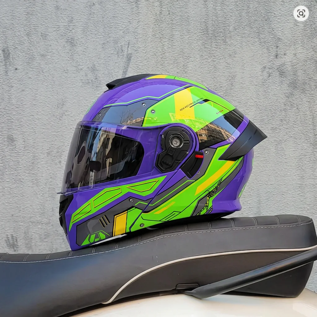 

Motorcycle helmet with exposed face, men's and women's semi full helmets, all season motorcycle large tail wing