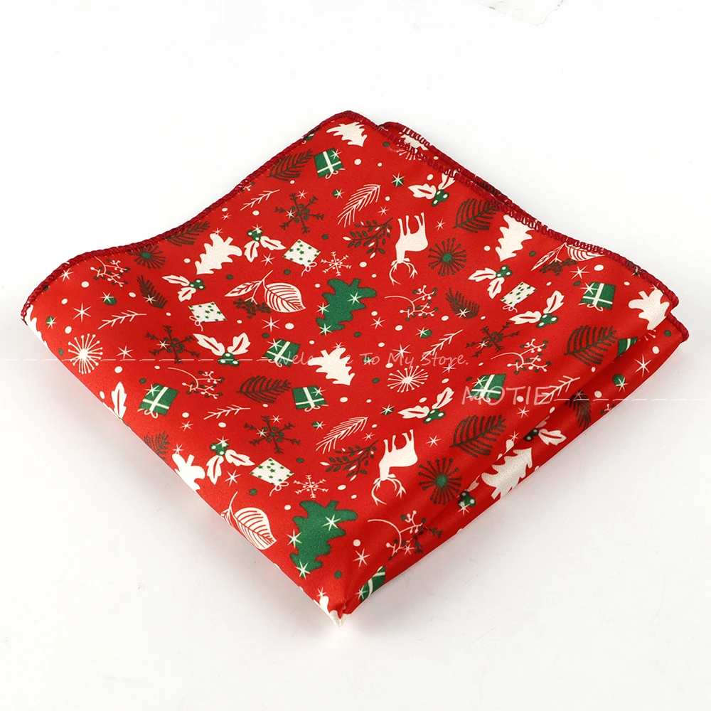 クリスマスの日ソフトポケットスクエアグリーンクリスマスソックスパターンハンカチハロウィンクリスマスパーティースーツアクセサリーギフトとして