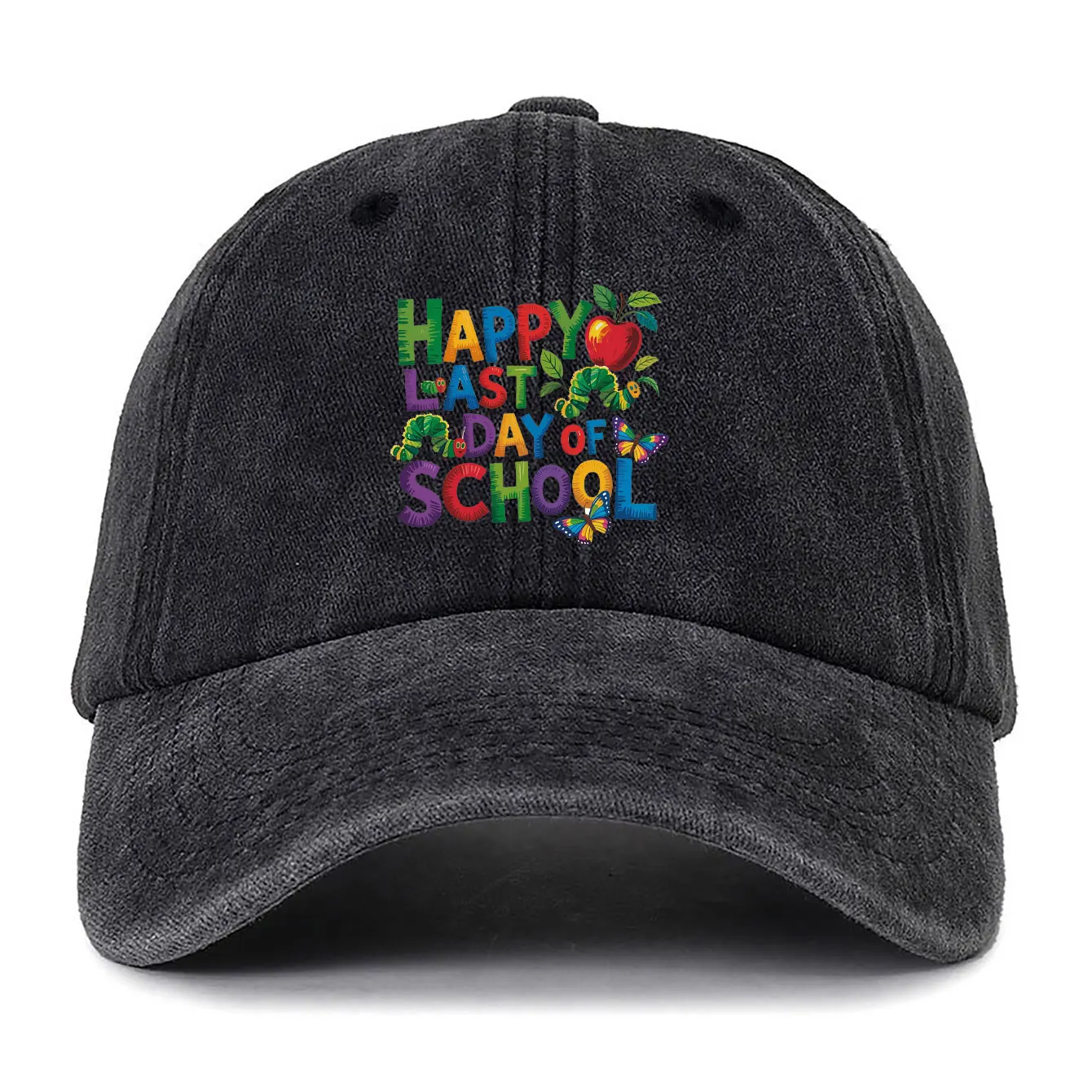 كاتربيلر جائع جدًا إجراء قليلاً كل يوم يضيف ما يصل إلى نتائج كبيرة قبعة جرافيك امرأة رجل الصيف الكرتون قبعة بيسبول