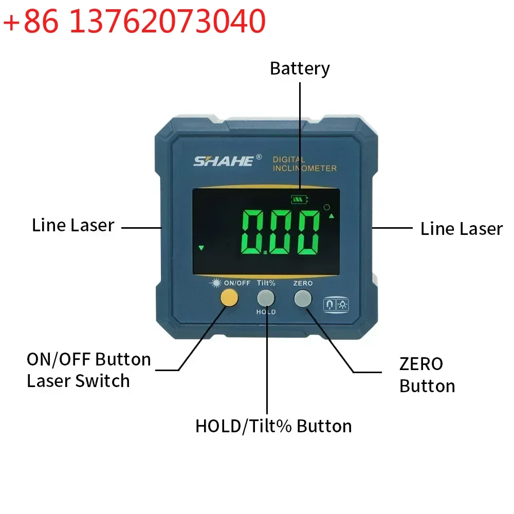 3 In 1 Line Digital Level Tool 4-Side Magnets Miter Saw Protractor, Electronic Level, Measures & Sets Angles Tools