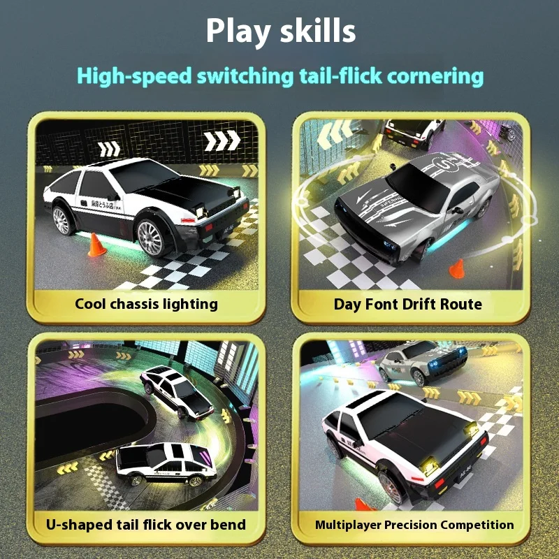 Nuova Auto Telecomandata Dodge Porsche 2026 1:24 a Quattro Ruote Motrici per Drift, Hellcat ad Alta Velocità, Giocattolo da Corsa