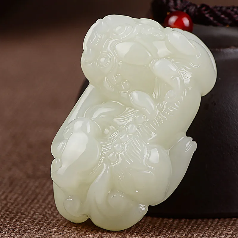 

Direct Supply Jade Products Pi Xiu Pendant Men's and Women's Jade Pendant Hetian Jade White Jade Overlord Pendant for Lovers