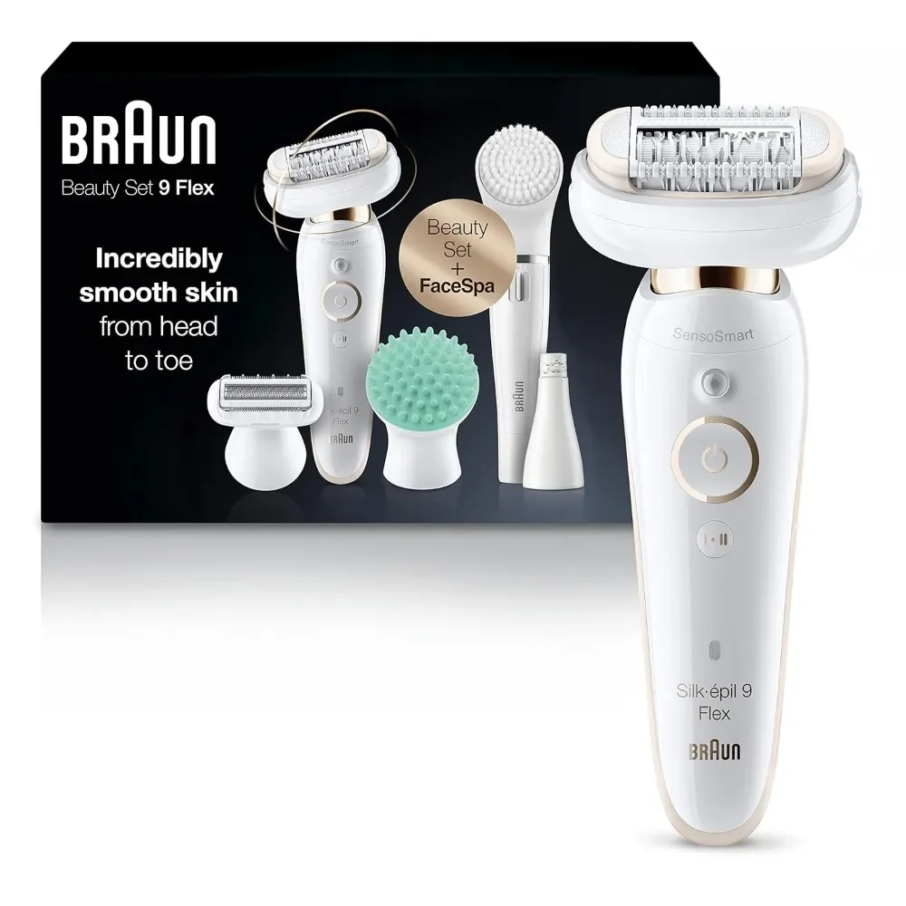 

Epilator Silk-épil 9 Flex 9-300 Beauty Set, Facial Hair Removal for Women, Hair Removal Device, Shaver & Trimmer, Cordless