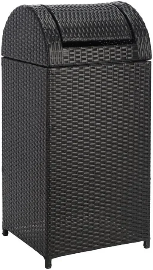 

Outdoor Collection Serapis Black Wicker Trash Bin
