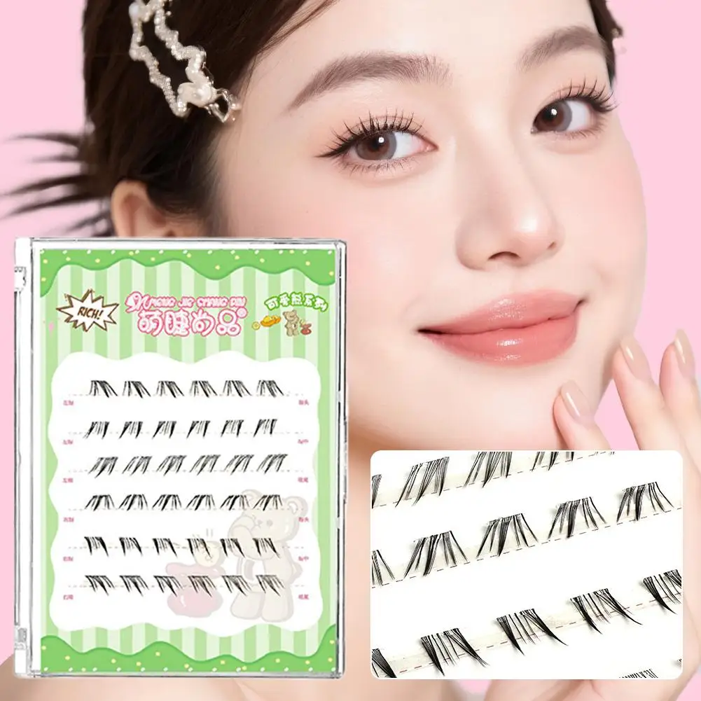 Kein Kleber im Fuchs-Stil, untere Wimpern, natürliche Manga-Fee, DIY segmentiertes Make-up, Wimpern-Wimpern-Look-Werkzeug unter F6U0