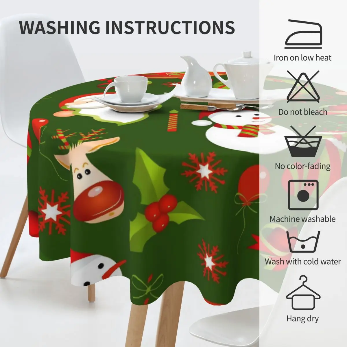 مفرش المائدة عيد الميلاد مفرش طاولة مستدير موضة غطاء الطاولة مفارش المائدة تصميم ديكور المنزل طاولة طعام الديكور #5