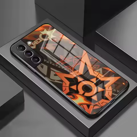 Genshin Impact Game Mavuika Phone Case For Samsung S24 S23 S22 S21 S20 A24 A34 A54 A53 Glass Design Cover