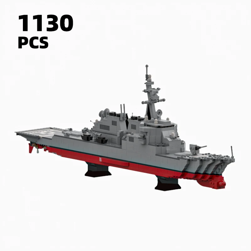 Military Arleigh Burke MOC Frigate building block Battleship kit Navy warship model Guided missile bricks set Cruiser vehicle