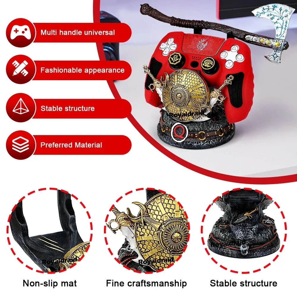 For PS5/XBox/PS4/Switch Gamepad Stand Controller Holder God of War Desktop Decoration Universal Bracket For Mobile Phone view 5