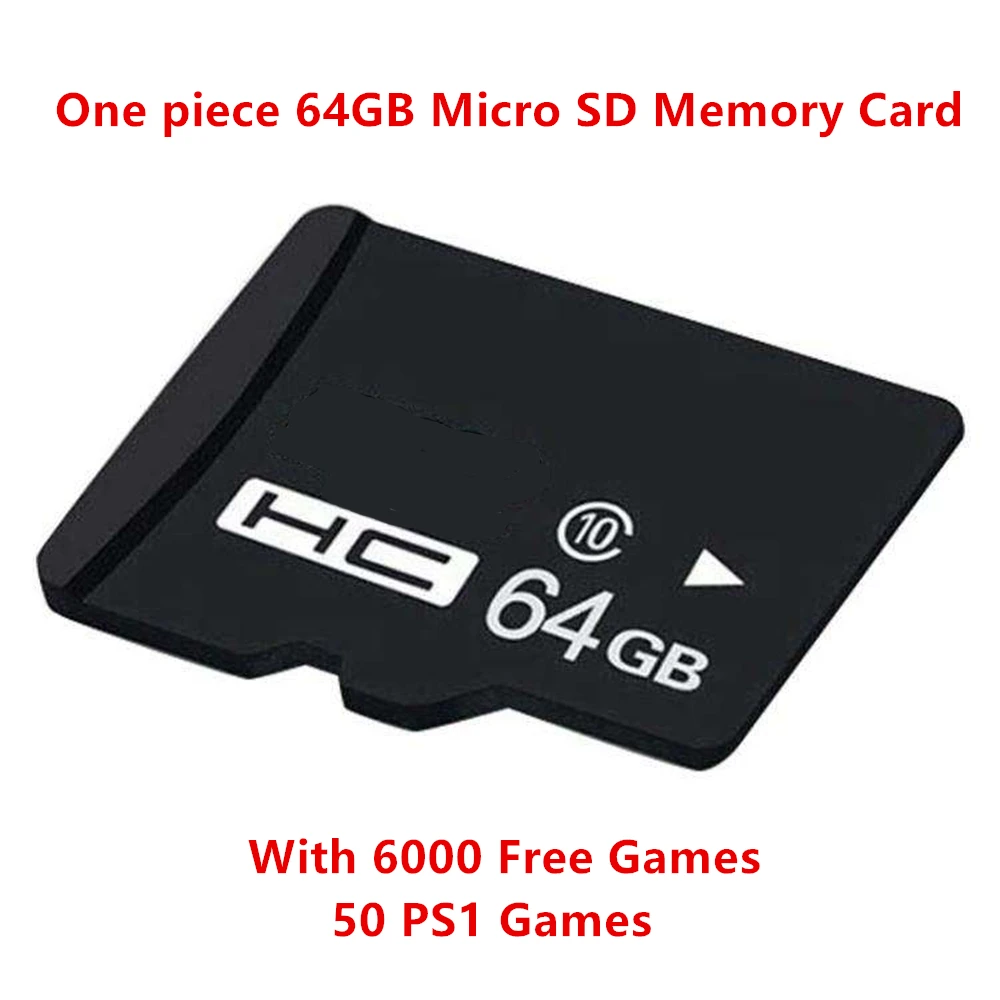 64GB 128GB TF Memory Card with 6000 free games card 100 ps1 games For GC120/GC130/Q400/Q900/PS7000 Portable Game Console