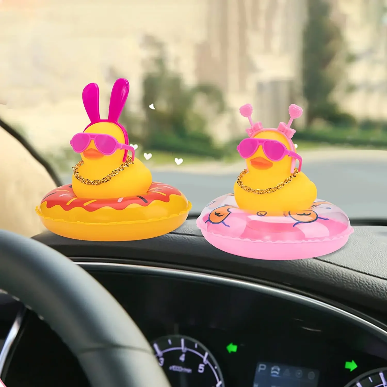 

Mini Rubber Resin Duck for Car Decoration Dashboard Car Decoration Funny Sunglasses for House Interior and Office Decoration