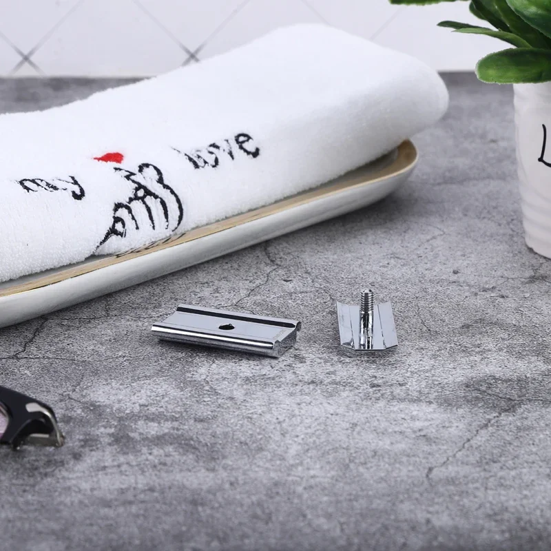 Yaqi Mens Chrome Color Beginners Safety Razor Head Solid Color Shaver Replacement Accessory