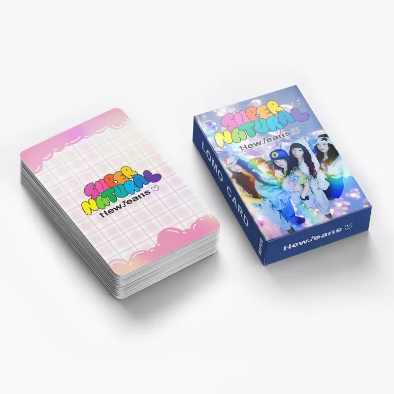 بطاقة ليزر عصرية NewJeans Flash Card Fan Manufacturing بطاقة صور لامعة عالية الجودة مروحة بطاقة المعاملات القابلة للجمع