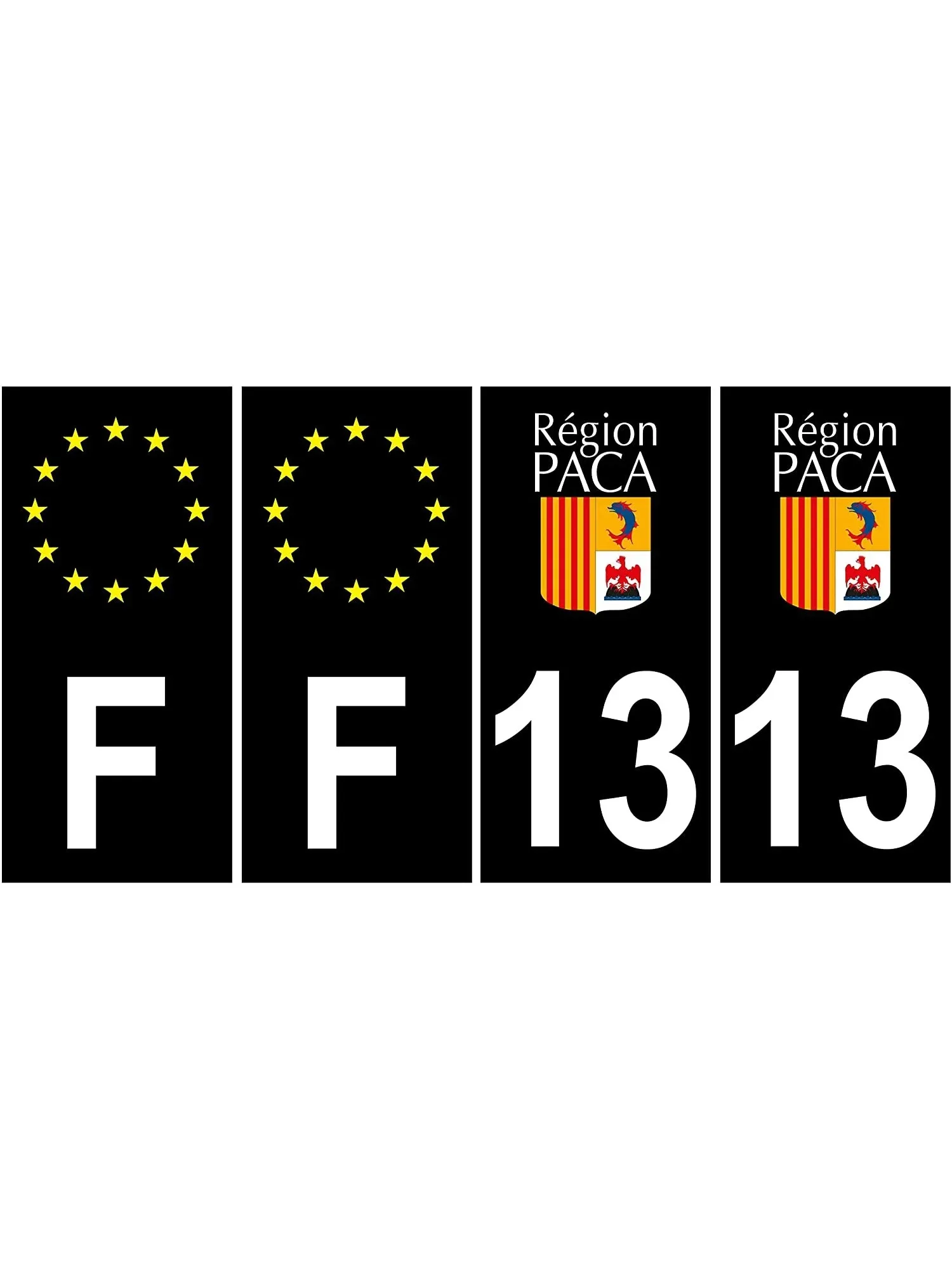 AliExpress NONE For Super Stick 4Pcs Sticker Vehicle License Plate Department 13 PACA Black Square Corner