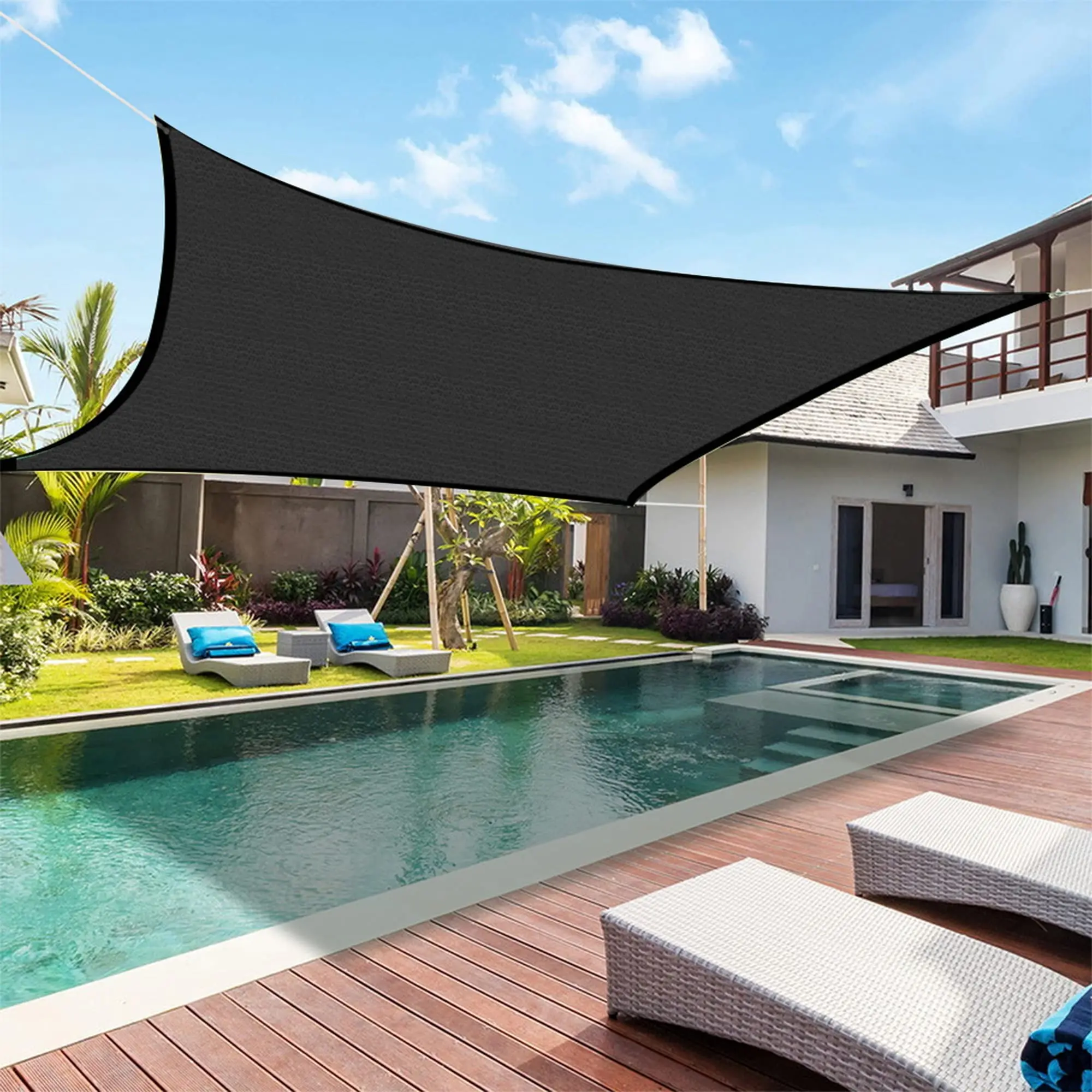 1 pack of 2*2m sunshade netting sunscreen breathable awning garden pergola outdoor waterproof durable black shade net 