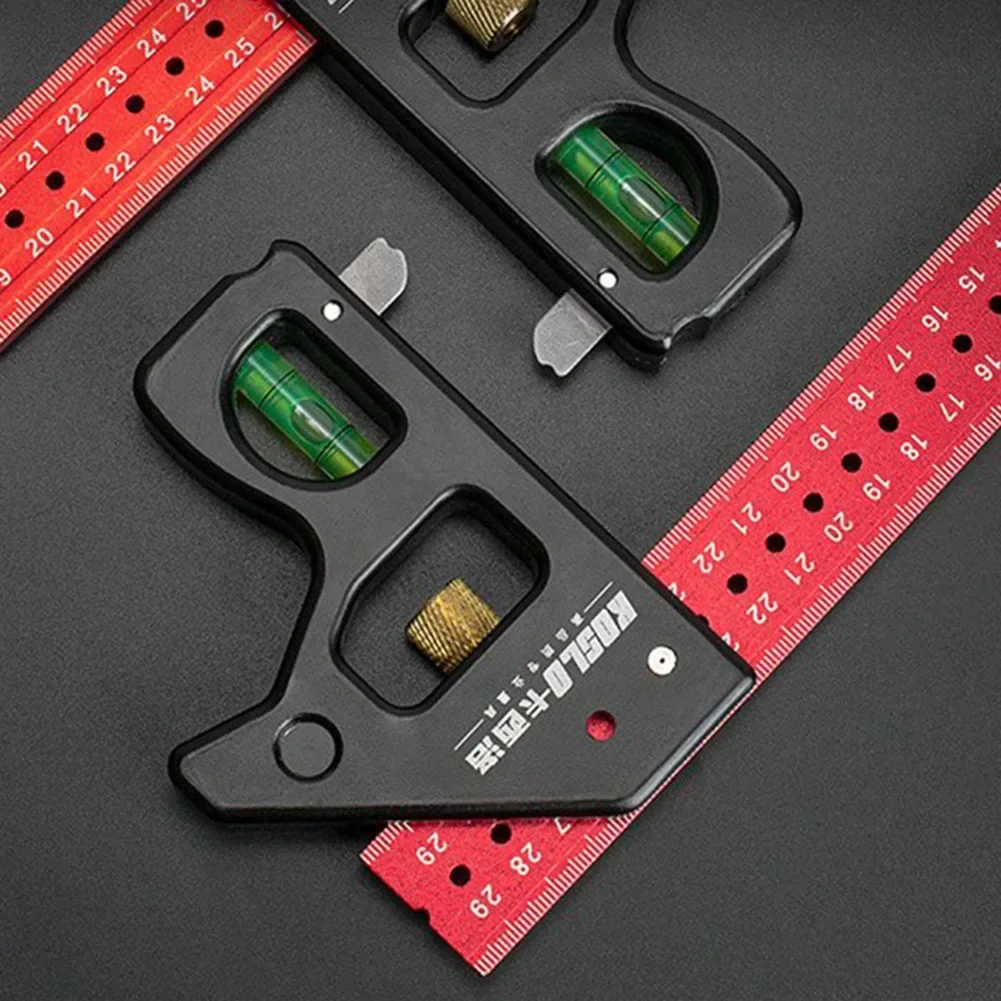 Woodworking Precision Pocket Ruler Metal Slide Ruler T Track Combination Ruler Marking Measuring Tool