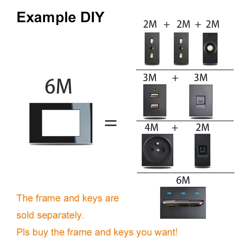 DIY 1 2 3 Gang 2-drożny pośredni krzyżowy włącznik z LED Wallpad szczotkowana rama aluminiowa AU US 118*75mm 153*75mm 191*75mm