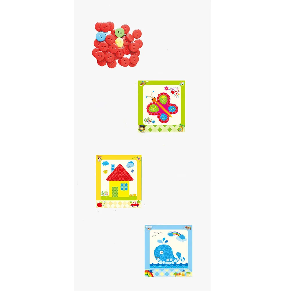 

12pcs Button Painting Kids Intellectual Development Craft Supplies Safe Eco Cartoon Patterns Intellectual Development Toy